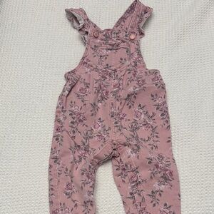 Gap x LoveShackFancy Dusty Rose Floral Overalls